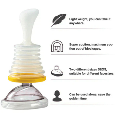 Lava anti-choking device for emergency airway relief at home and on the go